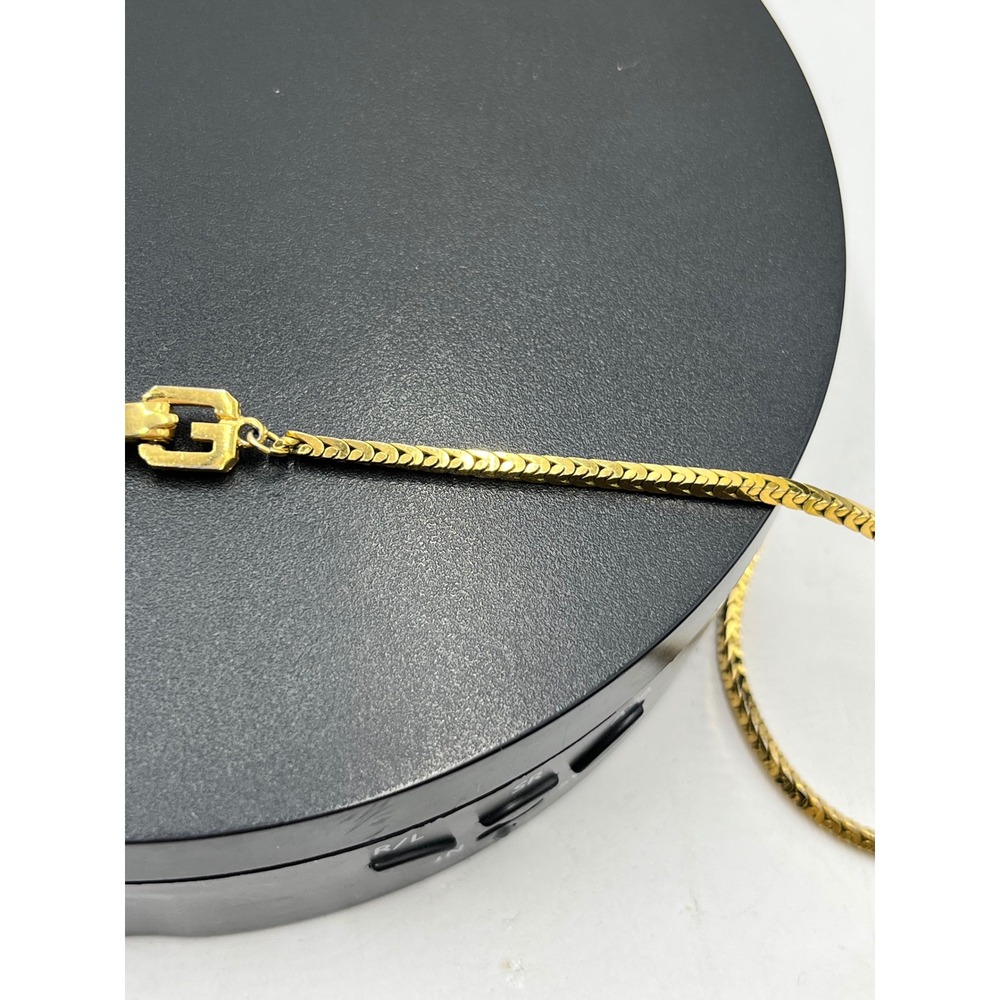 Givenchy Designer Vintage Herringbone Gold Plated Long chain 23" Necklace - Picture 11 of 16
